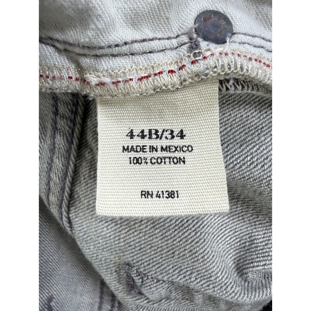 Polo Ralph Lauren Hampton Straight Gray Jeans Mens 44x34 Vintage Y2K Grunge - Picture 10 of 12